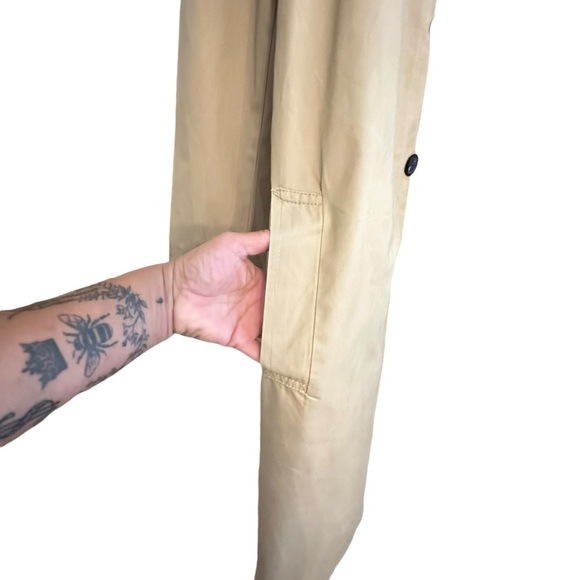 Boohoo Man, Khaki, Five Button, Midi Length, Trench Coat sz L - Picture 11 of 14